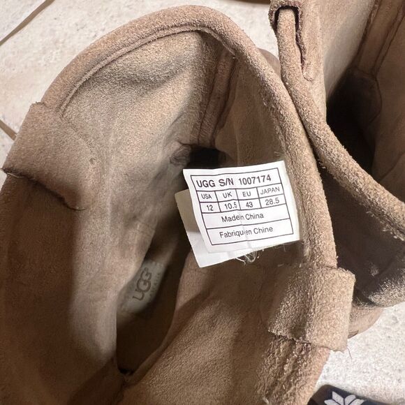 UGG New"Briar" Sugar Pine Brown Leather Mid Calf Boots Sz US 12 / EU 43 - Picture 11 of 11